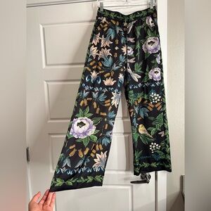 Maison D'Amelie Floral Silk Pants Size Small